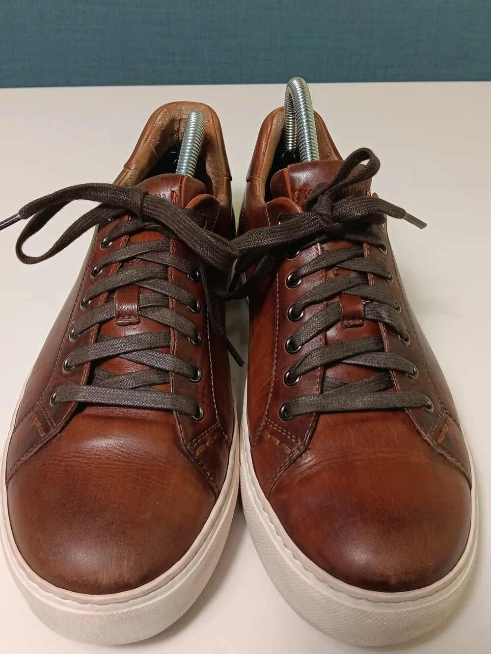 Magnanni Shoes Mens 8.5 Cognac Brown Elonso Lo Leather Sneakers Casual